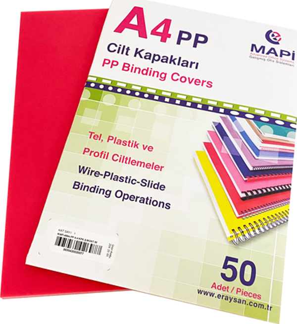 MAPİ A4 PP ŞEFFAF KAPAK (KUM DESEN) 450 MİC. ŞEFFAF MAGENTA50 Lİ - Image 1