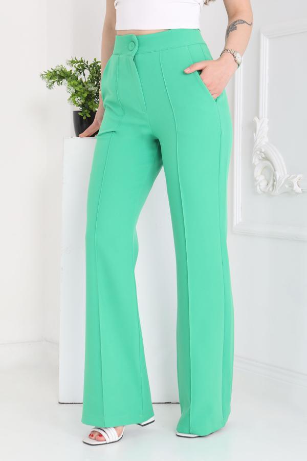 Çımalı Kumaş Pantolon Yeşil - 27247 - Image 1
