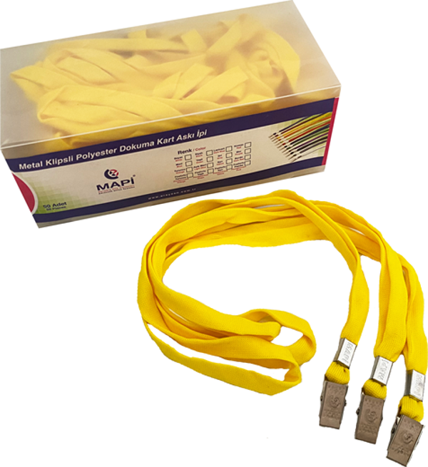 MAPİ KLİPSLİ-POLYESTER DOKUNMA K. ASKI İPİ SARI 50'Lİ PAKET - Image 1