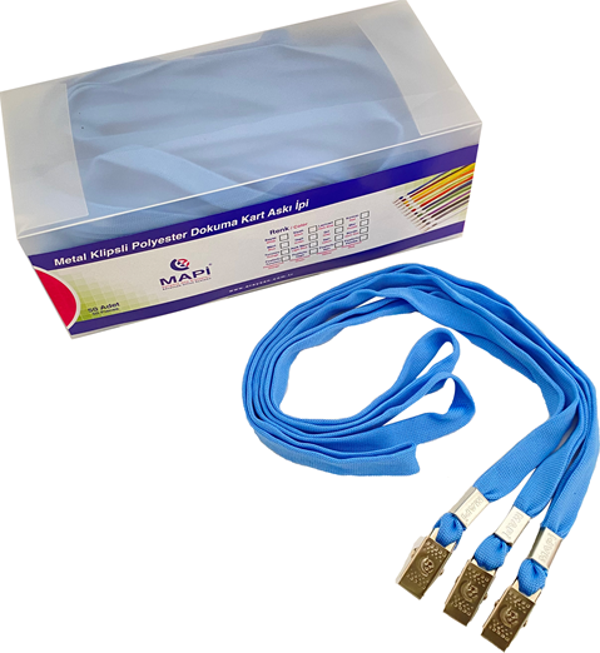 MAPİ KLİPSLİ-POLYESTER DOKUNMA K.ASKI İPİ A. MAVİ50'Lİ PAKET - Image 1