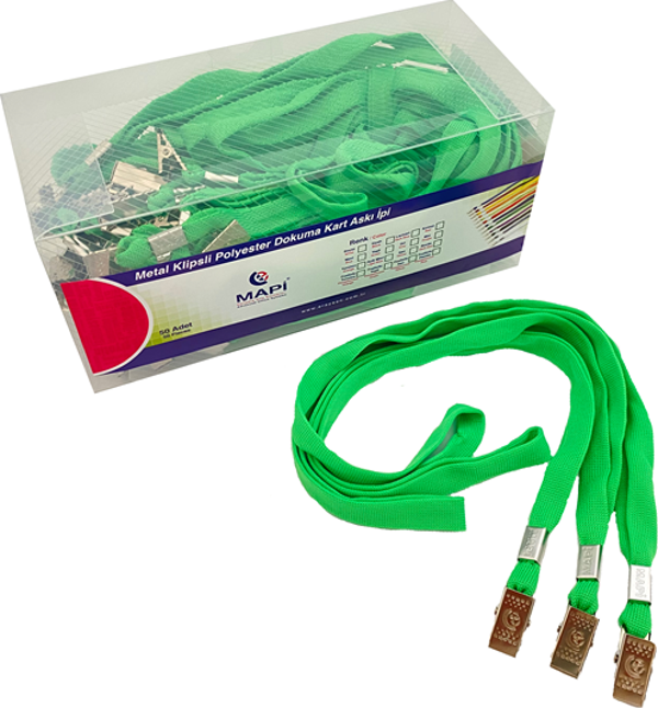 MAPİ KLİPSLİ-POLYESTER DOKUNMA K.ASKI İPİ FOSFORLU YESİL 50'Lİ PAKET - Image 1