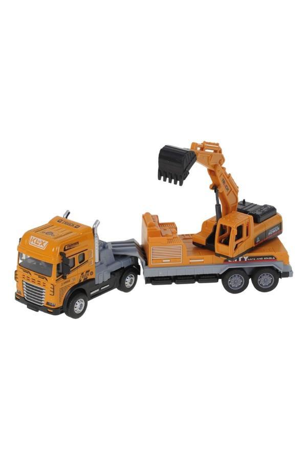 Hak-İş Oyuncak Sürtmeli Işıklı Müzikli 1:24 Kazıcı Taşıyan Tır - Image 1