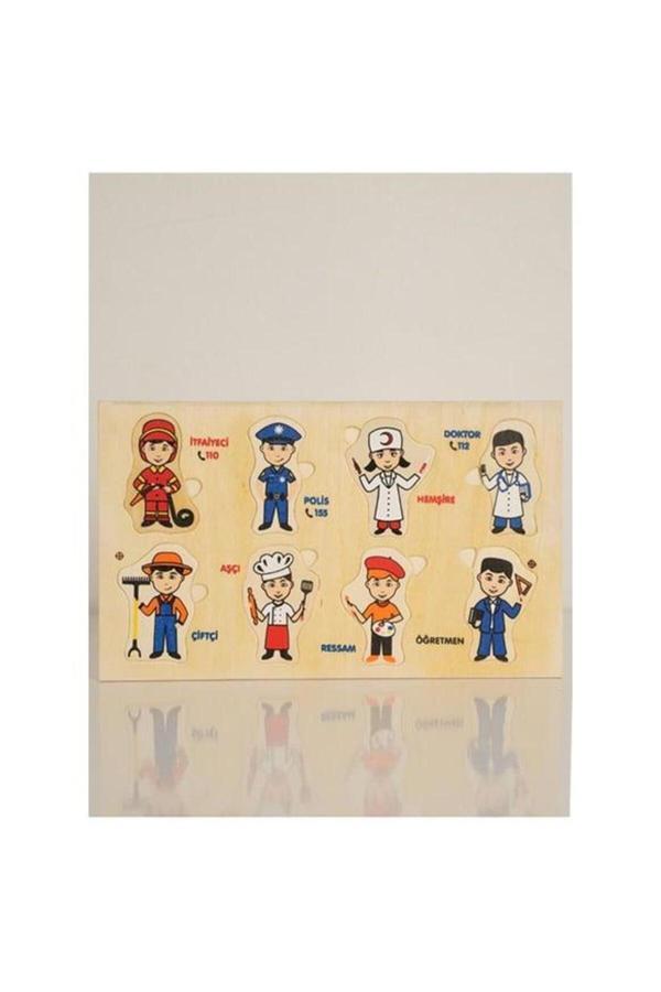 Hak-İş Oyuncak Ahşap Renkli Yapboz Meslekler (Woodoy Jigsaw Series) - Image 1