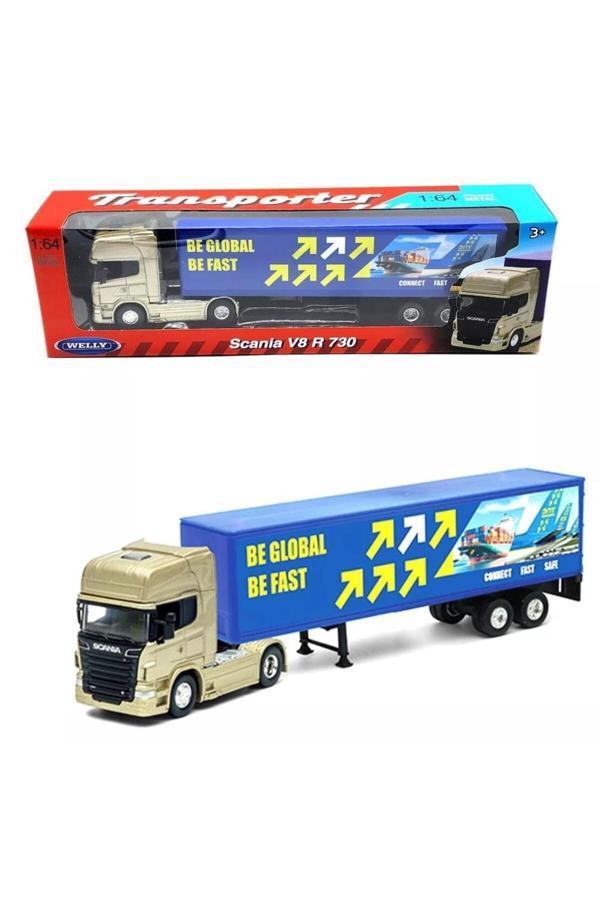 Welly Oyuncak Metal Model Scania Dorseli Tır Gold Metalik Kafa 1 / 64 - Image 1