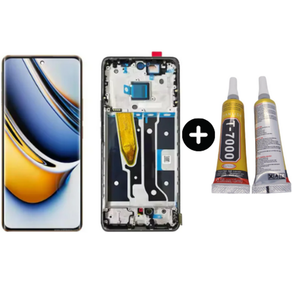 Realme 11 Pro Uyumlu Çıtalı Lcd Ekran Dokunmatik + B7000 - Image 1