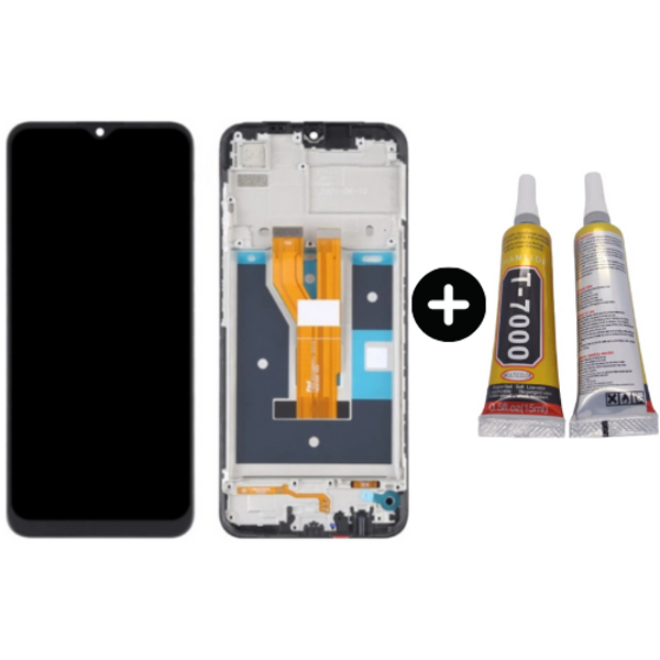 Realme C21 Uyumlu Çıtalı HK Lcd Ekran Dokunmatik + B7000 - Image 1