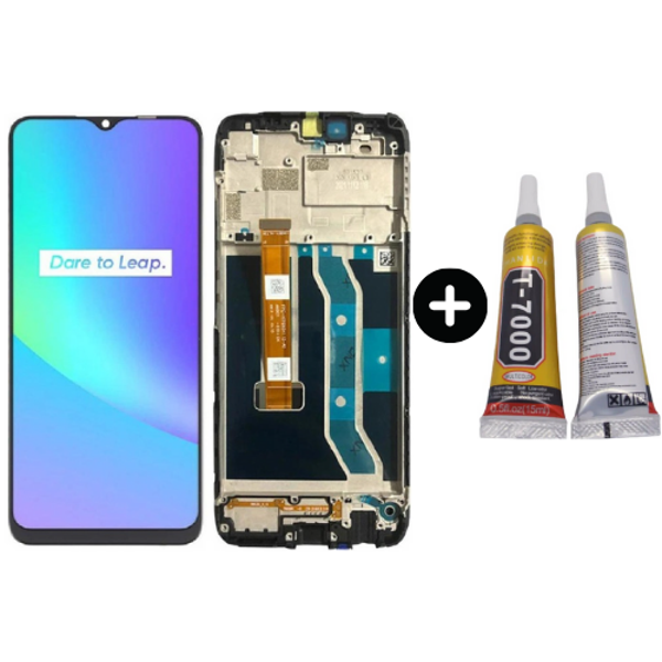 Realme C25 Uyumlu Çıtalı A Kalite Lcd Ekran Dokunmatik + B7000 - Image 1