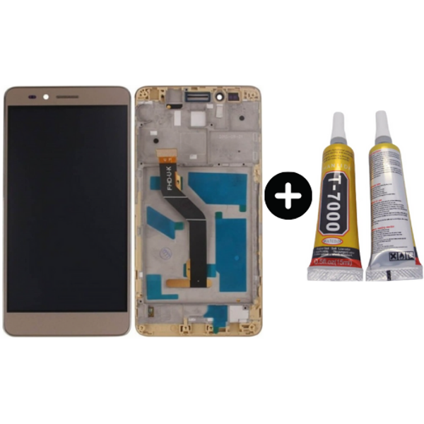 TE Huawei Honor 5X Uyumlu Çıtalı A Kalite Lcd Ekran Dokunmatik Gold + B7000 - Image 1