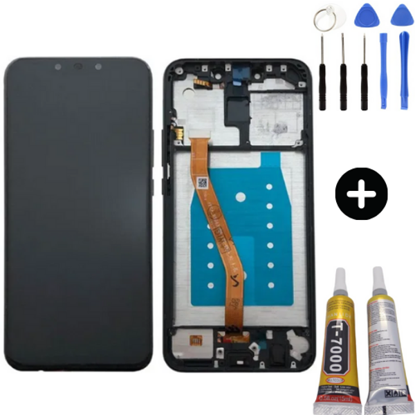TE Huawei Mate 20 Lite Uyumlu Çıtalı HK Lcd Ekran Dokunmatik Siyah + Montaj Seti - Image 1