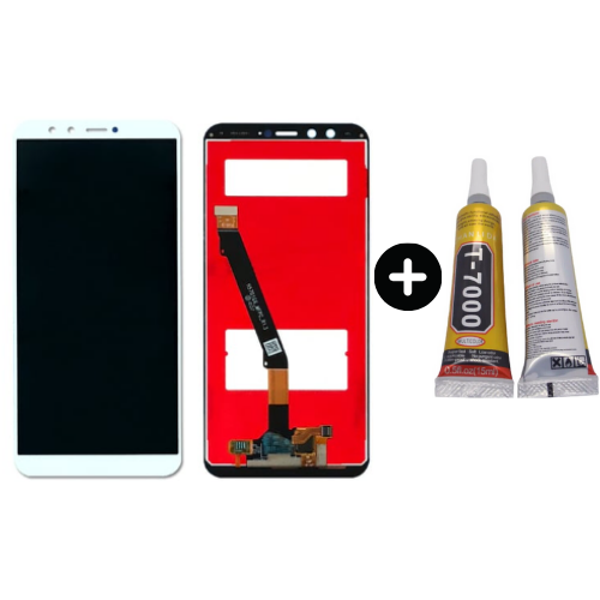 TE Huawei P Smart 2018 Uyumlu Servis Lcd Ekran Dokunmatik Beyaz + B7000 - Image 1