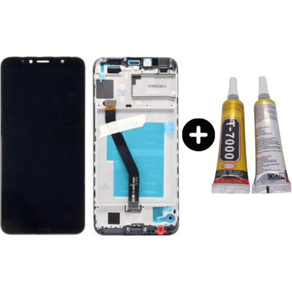 TE Huawei Honor 7A Uyumlu Çıtalı HK Lcd Ekran Dokunmatik Siyah + B7000 - Image 1