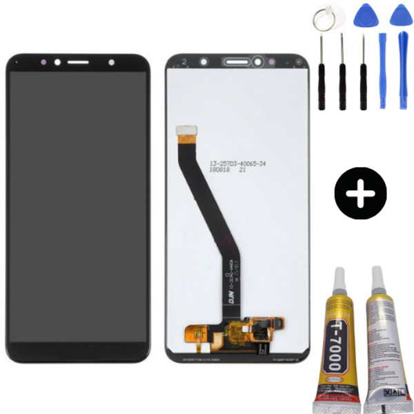 TE Huawei Y6 2018 Uyumlu A Kalite Lcd Ekran Dokunmatik Siyah  + Montaj Seti - Image 1