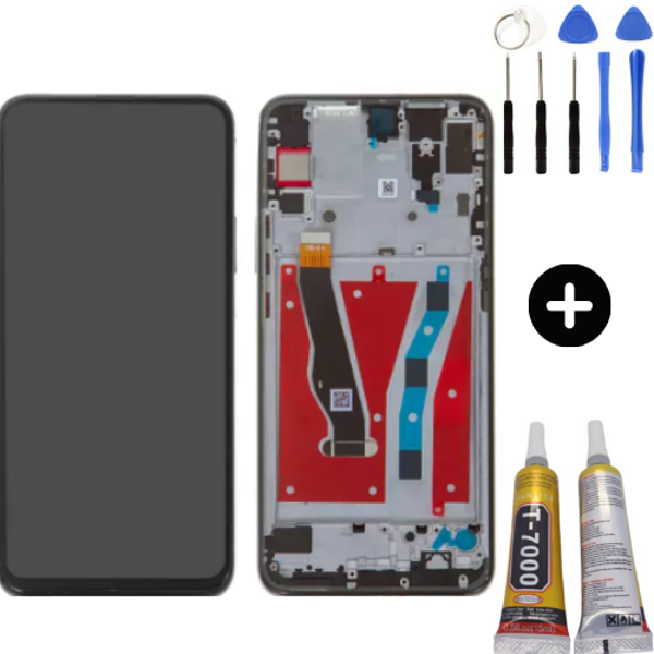 TE Huawei P Smart Z Uyumlu Çıtalı Lcd Ekran Dokunmatilk Siyah + Montaj Seti - Image 1