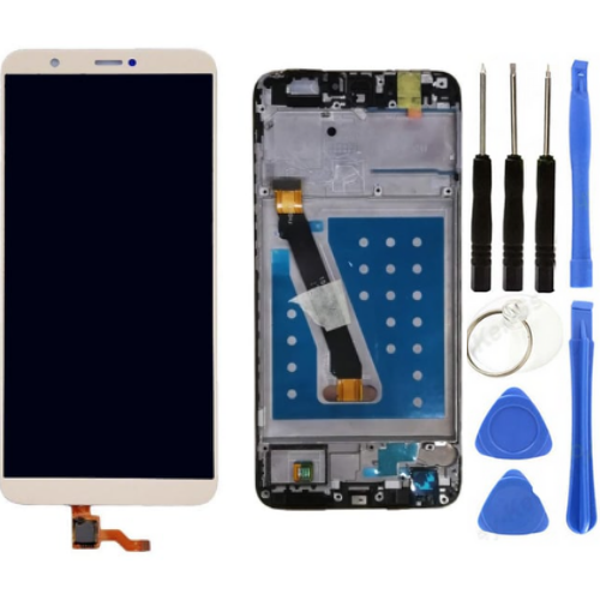 TE Huawei P Smart 2018 Uyumlu Çıtalı Servis Lcd Ekran Dokunmatik Gold + Tamir Seti - Image 1