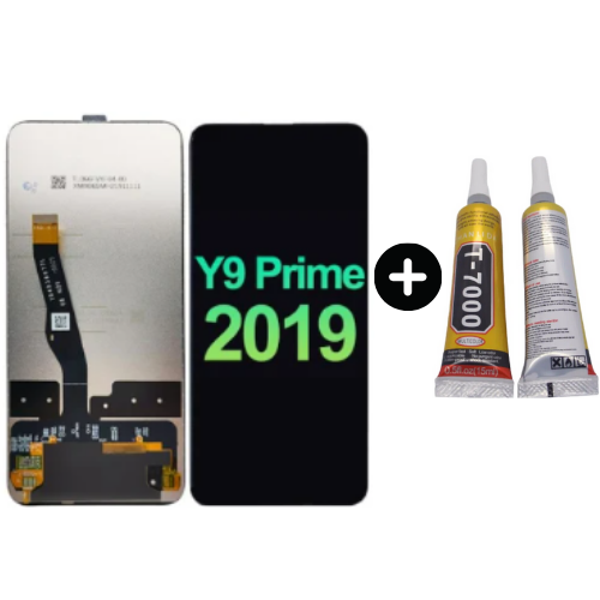 TE Huawei Y9 Prime 2019 Uyumlu HK Lcd Ekran Dokunmatik Siyah + B7000 - Image 1