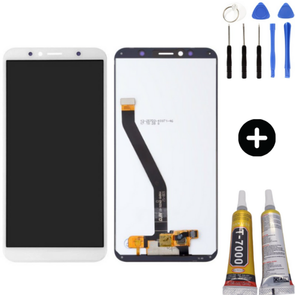 TE Huawei Y6 2018 Uyumlu A Kalite Lcd Ekran Dokunmatik Beyaz  + Montaj Seti - Image 1