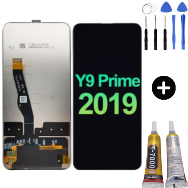 TE Huawei Y9 Prime 2019 Uyumlu Lcd Ekran Dokunmatik Siyah + Montaj Seti - Image 1