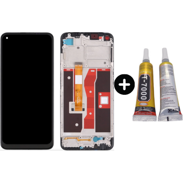 TE Oppo A55 4G Çıtalı HK Lcd Dokunmatik Ekran + B7000 - Image 1