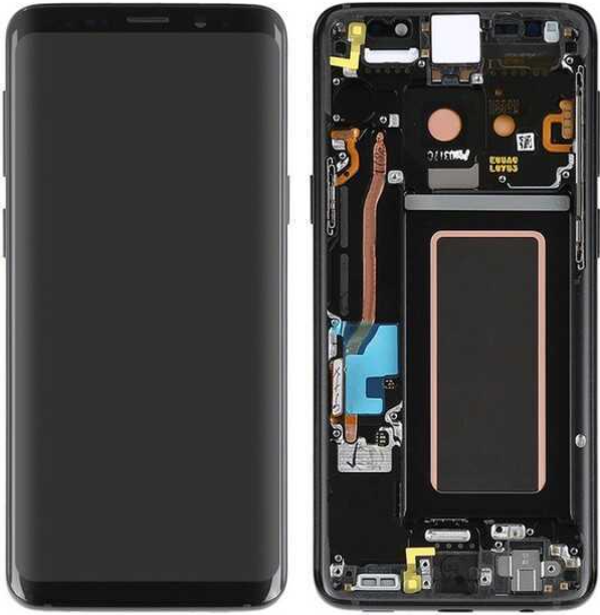 TE Samsung S9 G960F Uyumlu Çıtalı Lcd Ekran Servis Siyah - Image 1