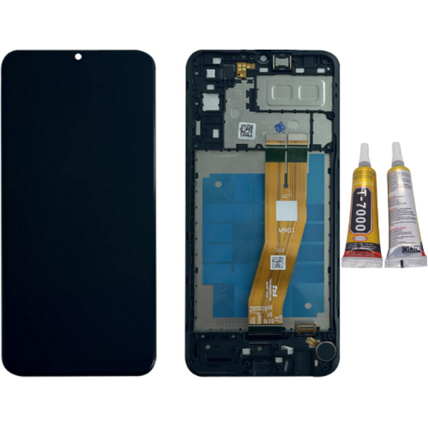 TE Samsung M04 M045 Uyumlu Çıtalı A Kalite Lcd Ekran + B7000 - Image 1