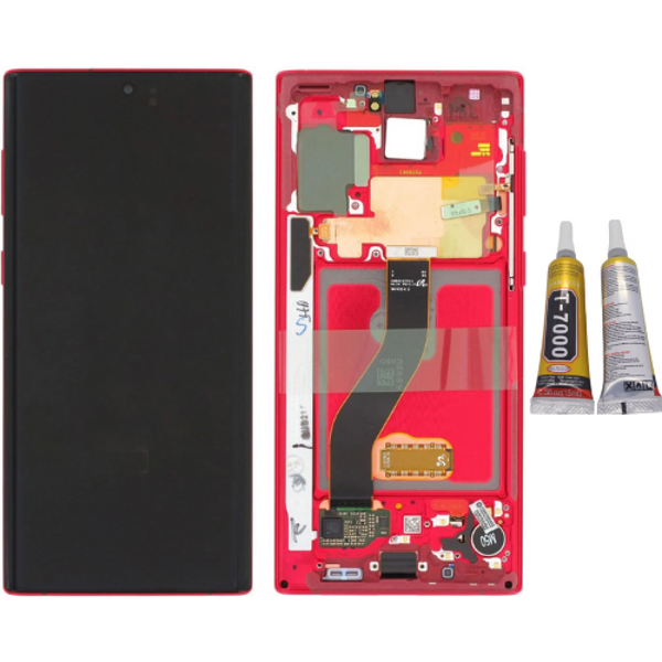 TE Samsung Note 10 N970 Uyumlu Çıtalı OLED Lcd Ekran Kırmızı  - Image 1