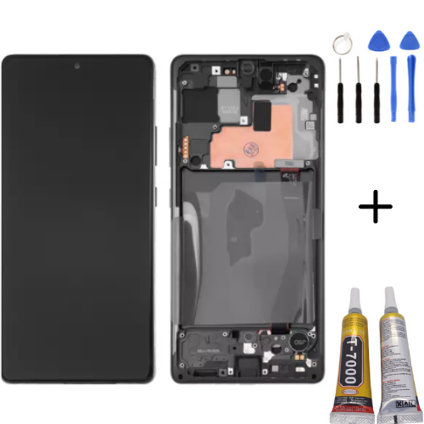TE Samsung S10 Lite G770F Uyumlu Çıtalı Lcd Ekran Servis Siyah  - Image 1