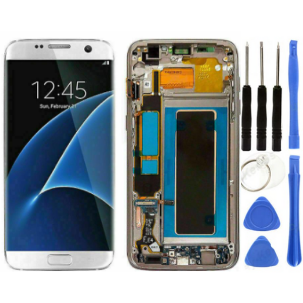 TE Samsung S7 Edge G935F Uyumlu Çıtalı Lcd Ekran Beyaz + Tamir Seti - Image 1