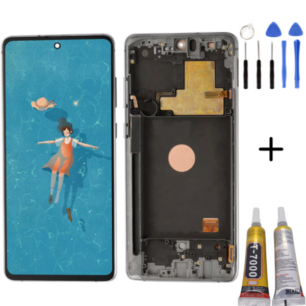 TE Samsung Note 10 Lite N770 Uyumlu Çıtalı A Kalite Lcd Ekran Beyaz - Image 1