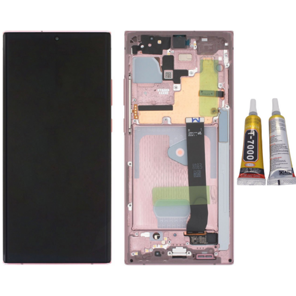 TE Samsung Note 20Ultra N985 Uyumlu Çıtalı A Kalite Lcd Ekran Pembe - Image 1