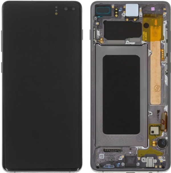 TE Samsung S10 Plus G975 Uyumlu Çıtalı Lcd Ekran Servis Siyah - Image 1