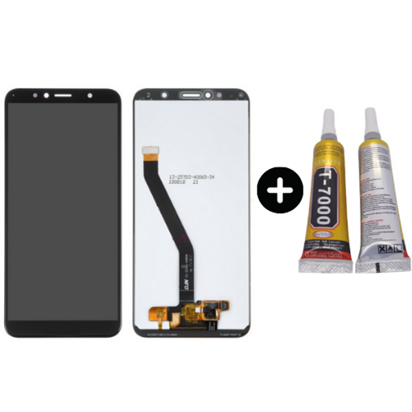 TE Huawei Y6 2018 Uyumlu Servis Lcd Ekran Dokunmatik Siyah + B7000 - Image 1