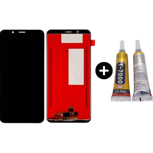 TE Huawei Y7 2018 Uyumlu HK Lcd Ekran Dokunmatik Siyah + B7000 - Image 1
