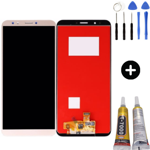 TE Huawei Y7 2018 Uyumlu Servis Lcd Ekran Dokunmatik Gold + Montaj Seti - Image 1