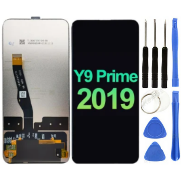 TE Huawei Y9 Prime 2019 Uyumlu A Kalite Lcd Ekran Dokunmatik Siyah + Tamir Seti - Image 1