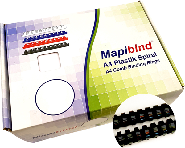 MAPİBİND 22MM PLASTİK SPİRAL SİYAH   100 AD - Image 1