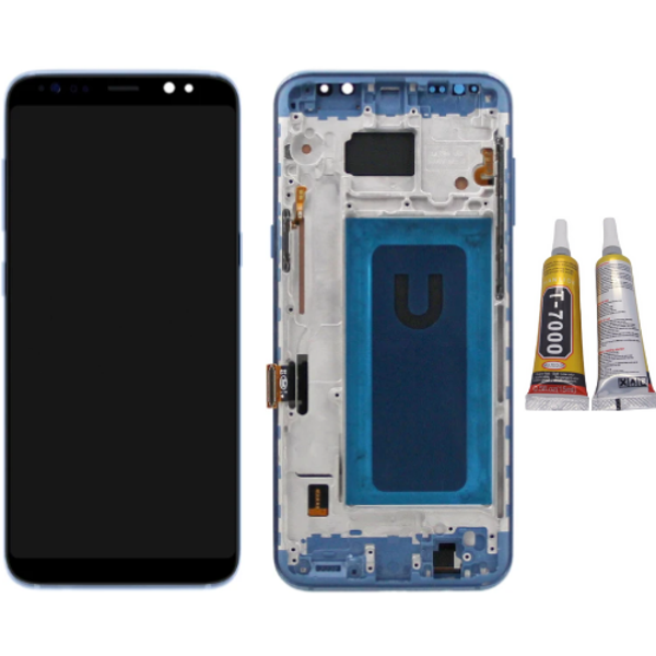 TE Samsung S8 Plus G955F Uyumlu Çıtalı A Kalite Lcd Ekran Mavi - Image 1