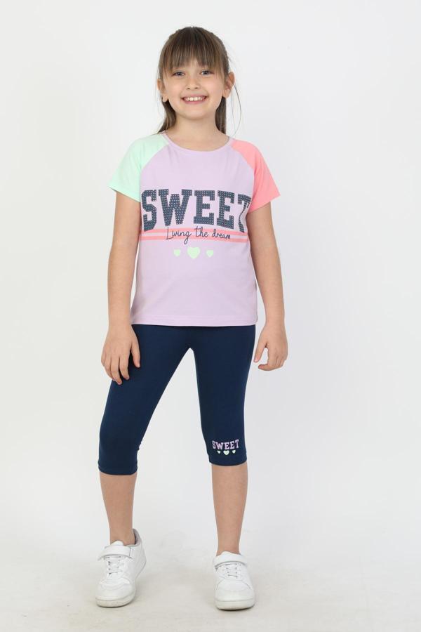 KIZ ÇOCUK SWEET BASKILI REGLAN KOL TAYTLI TAKIM - 23400 - Image 1