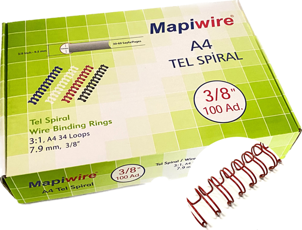 MAPİWİRE 3/8 KUTU TEL KIRMIZI     100 AD. - Image 1