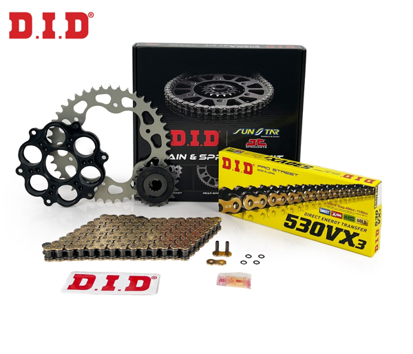 ZİNCİR DİŞLİ SETİ DUCATI MULTISTRADA (1260 cc)  (2018-2021) / DUCATI / MULTISTRADA / 1260cc / ZİNCİR: DID-530VX3 (Gold)- - Image 1