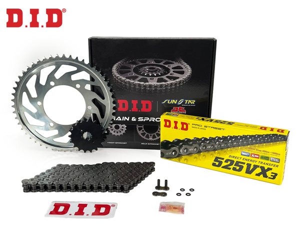 ZİNCİR DİŞLİ SETİ APRILIA TUONO (1000 cc)  (2002-2005) / APRILIA / TUONO / 1000cc / ZİNCİR: DID-525VX3 (Çelik)-108 / ÖN  - Image 1