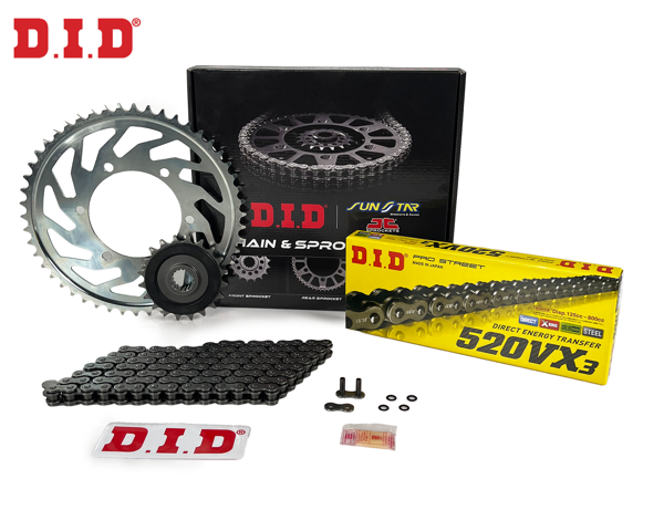 ZİNCİR DİŞLİ SETİ KAWASAKI Z 800 E (800 cc)  (2013-2016) / KAWASAKI / Z 800 E / 800cc / ZİNCİR: DID-520VX3 (Çelik)-114 / - Image 1