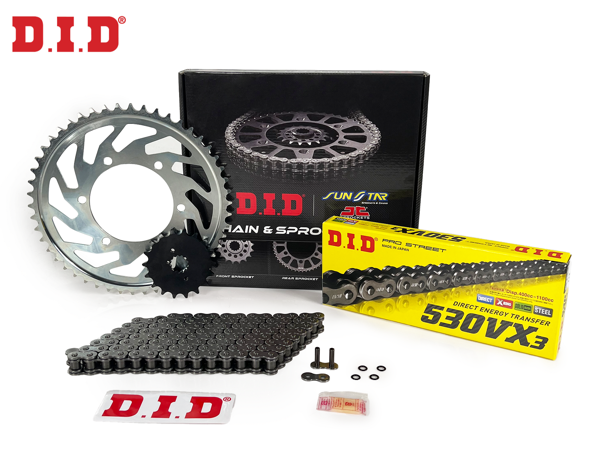 ZİNCİR DİŞLİ SETİ YAMAHA YZF R1 (1000 cc)  (2006-2008) / YAMAHA / YZF R1 / 1000cc / ZİNCİR: DID-530VX3 (Çelik)-118 / ÖN  - Image 1