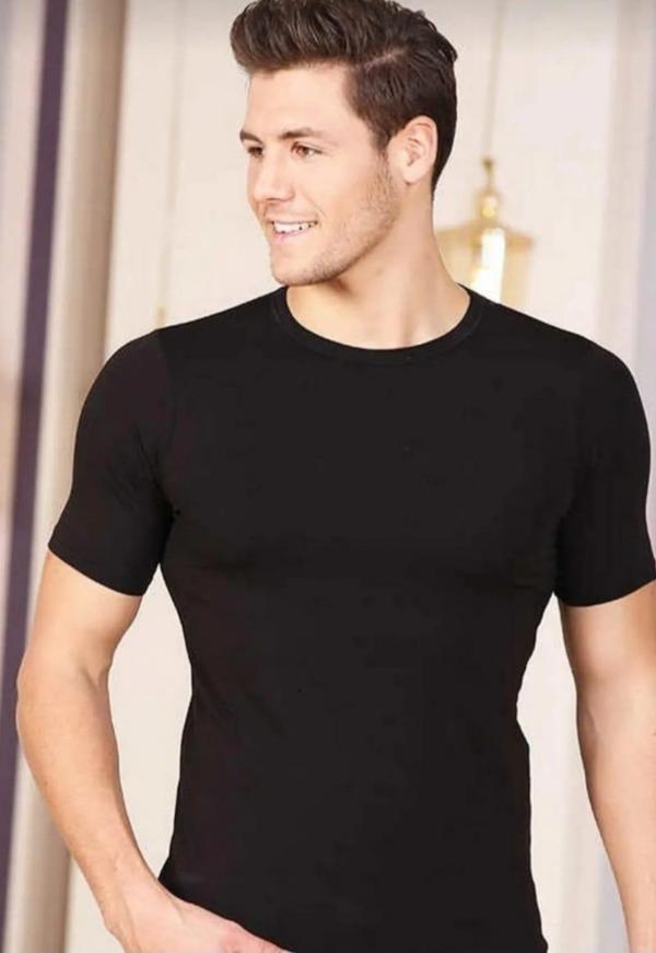 BERRAK 1024 ERKEK ELASTAN SIFIR YAKA KISA KOL ATLET 3 ADET - Image 1