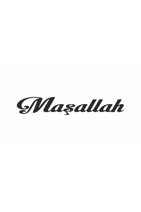 Hediyenebak Maşallah Yazılı Araç, Araba, Oto, Motorsiklet, Kask, Laptop, Cam Sticker 24X4 Cm - Image 1