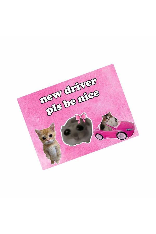 Hediyenebak New Driver Pls Be Nice Özel Tasarımlı Araba Araç Magneti 15X20 Cm - Image 1