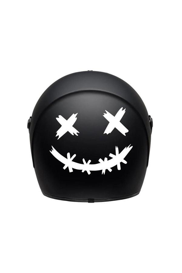 Hediyene Bak Dikenli Gülen Yüz Araç, Araba, Oto, Motorsiklet, Kask, Laptop, Cam Sticker 12X15 Cm - Image 1