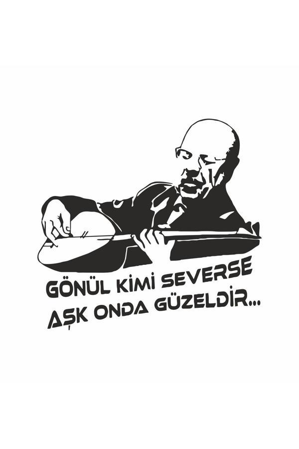 Hediyene Bak Neşet Ertaş Araç, Araba, Oto, Motorsiklet, Kask, Laptop, Cam Sticker 15X14 Cm - Image 1
