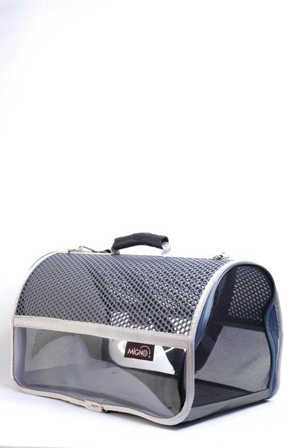 Migno Flybag Voyager Fileli-Şeffaf Model Kedi Köpek Taşıma Çantaları - Gri - Image 1