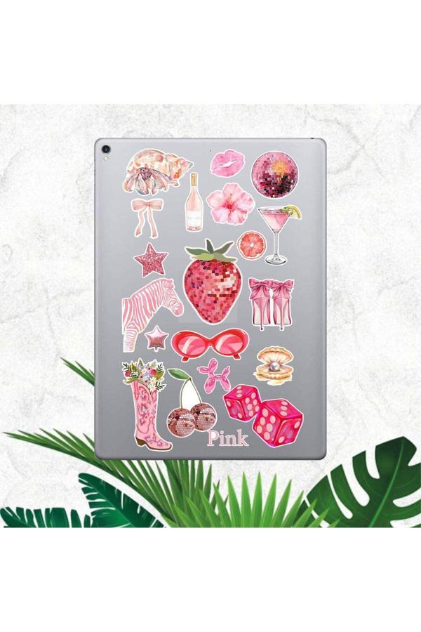 Hediyene Bak Pink Vsco Sticker Seti, Çıkartma, Ajanda Bujo Scrapbook Kolaj Etiket Bullet Journal - Image 1