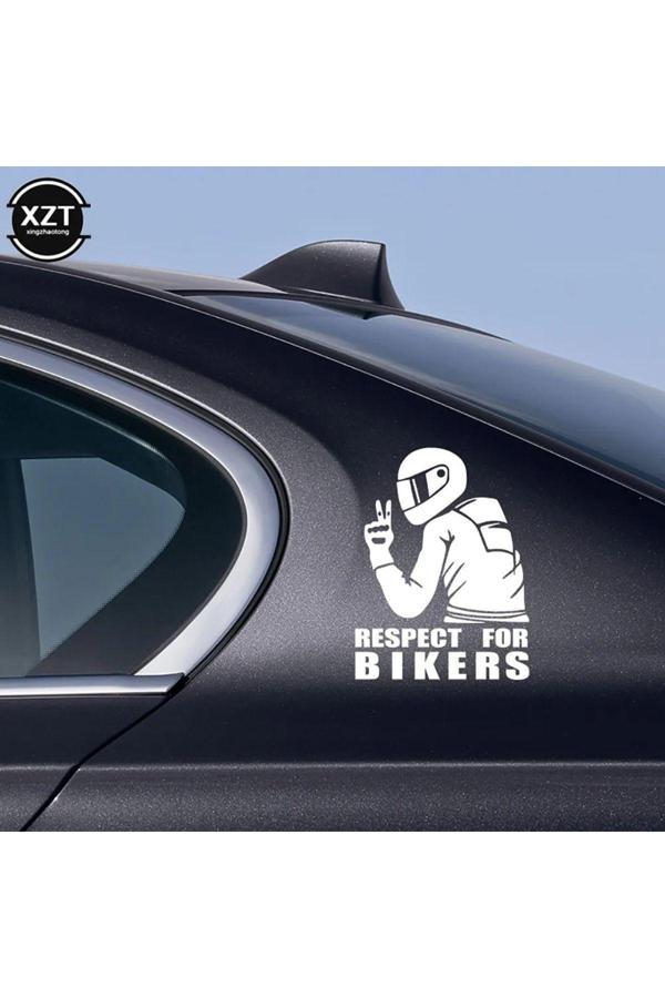 Hediyene Bak Respect For Bikers Araç, Araba, Oto, Motorsiklet, Kask, Laptop, Cam Sticker 13,5X10 Cm - Image 1